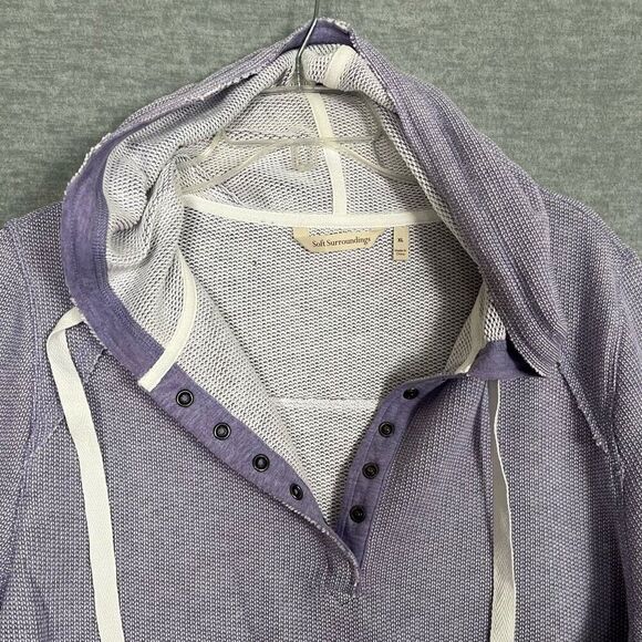 Soft Surroundings Beachy Pullover Womens XL French Terry Hoodie Cozy Casual Easy - Picture 3 of 10